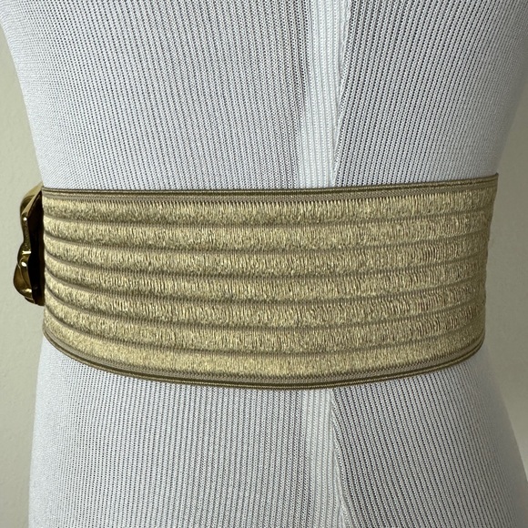 CHARMANT Gold Tone Face Buckle Belt Vintage - Picture 2 of 5